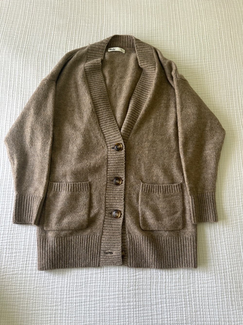 Elodie Brown Button-Front Cardigan